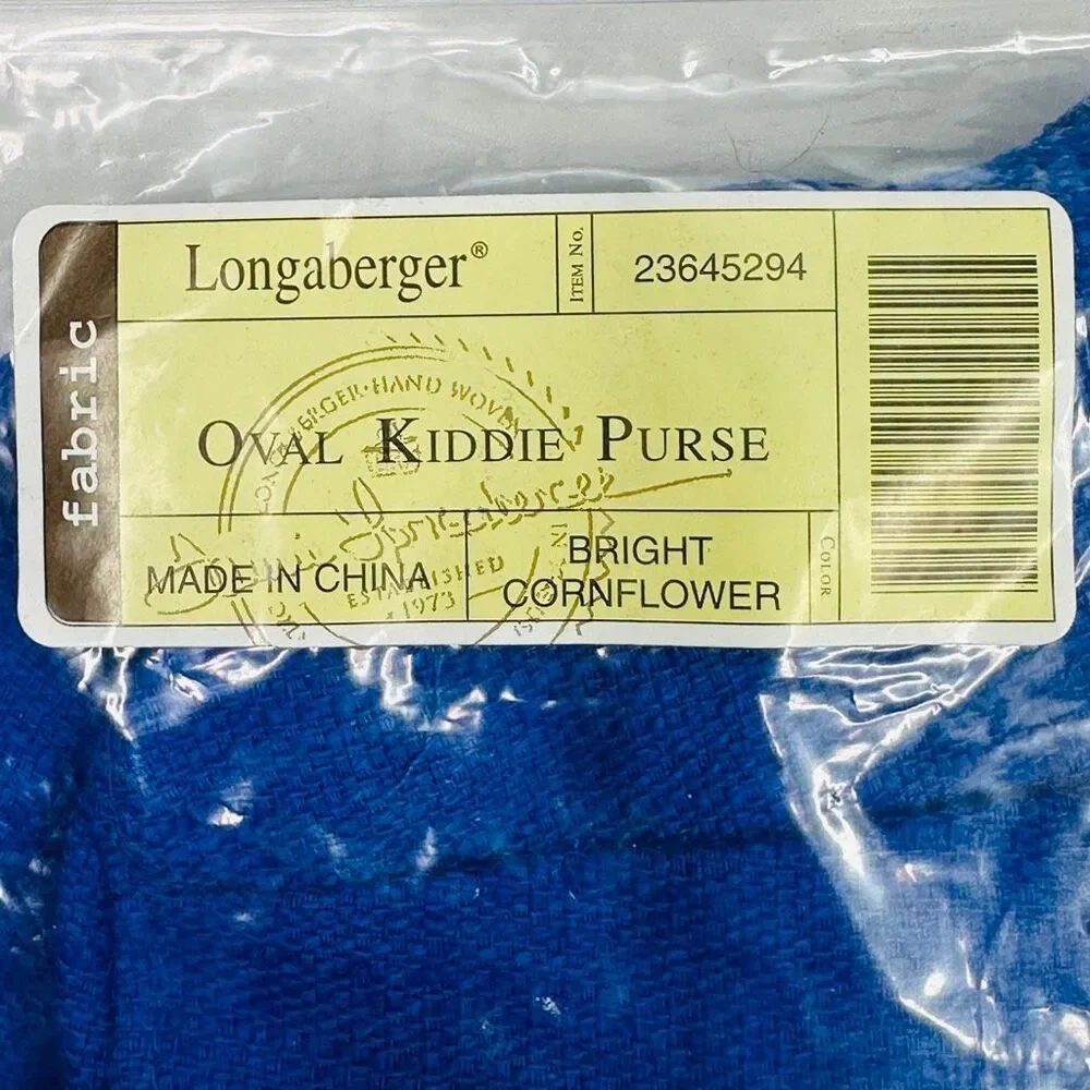 Vintage Longaberger Oval Kiddie Purse Basket Liner - Bright Cornflower